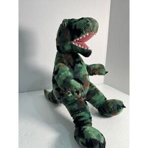 Build A Bear Workshop 17" T-Rex Dinosaur Green Camouflage Plush Camo Dino BAB‎